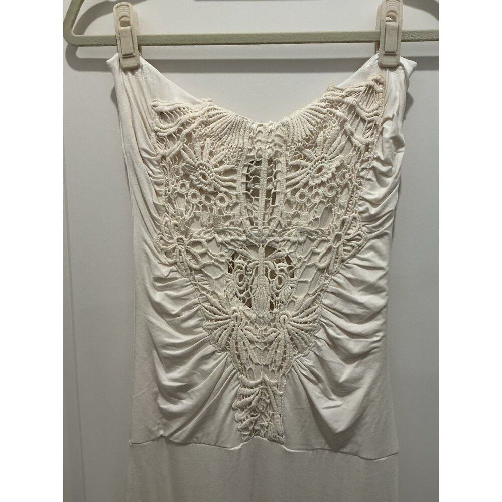 Sky Brand Maxi Dress Large Sleeveless Off White Lace Front NWT - Picture 2 of 9